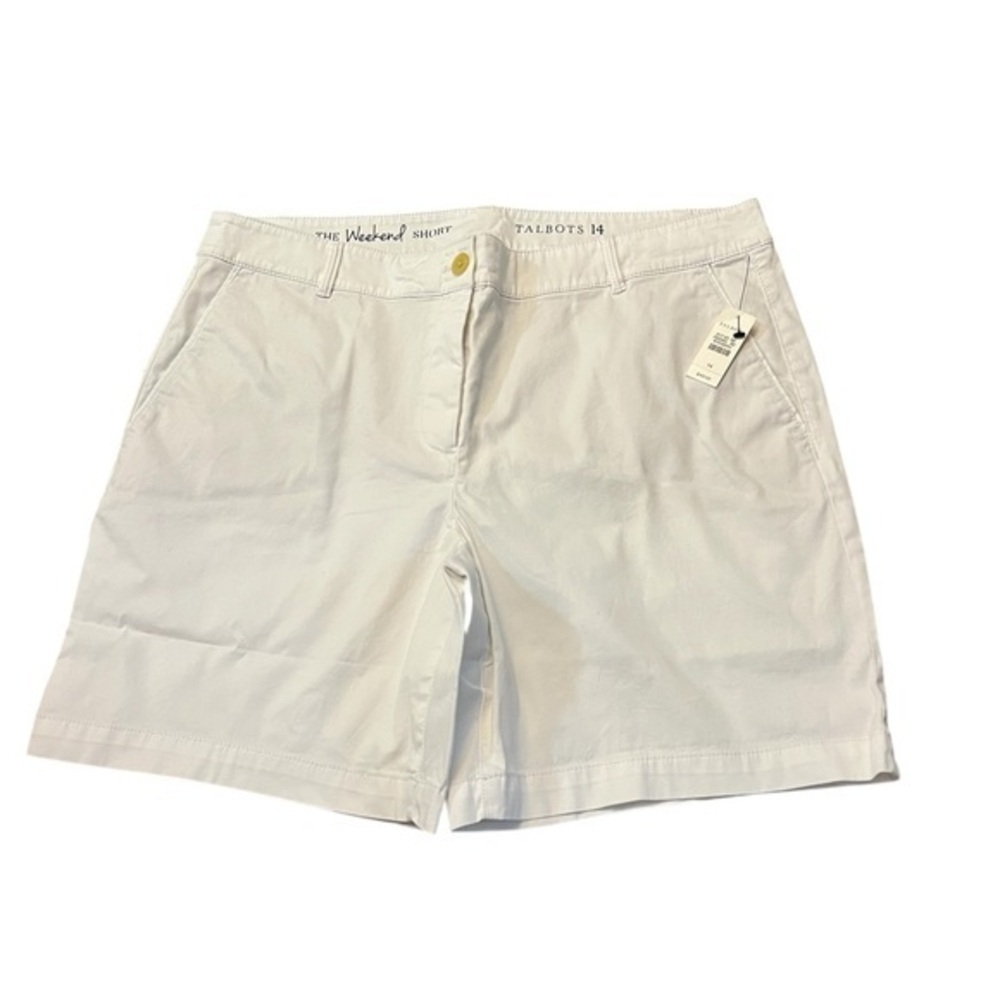 NWT! TALBOTS The Weekend Short 7” white stretch cotton chino shorts